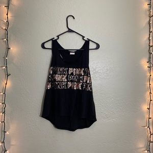 PINK Sequin Tank Top